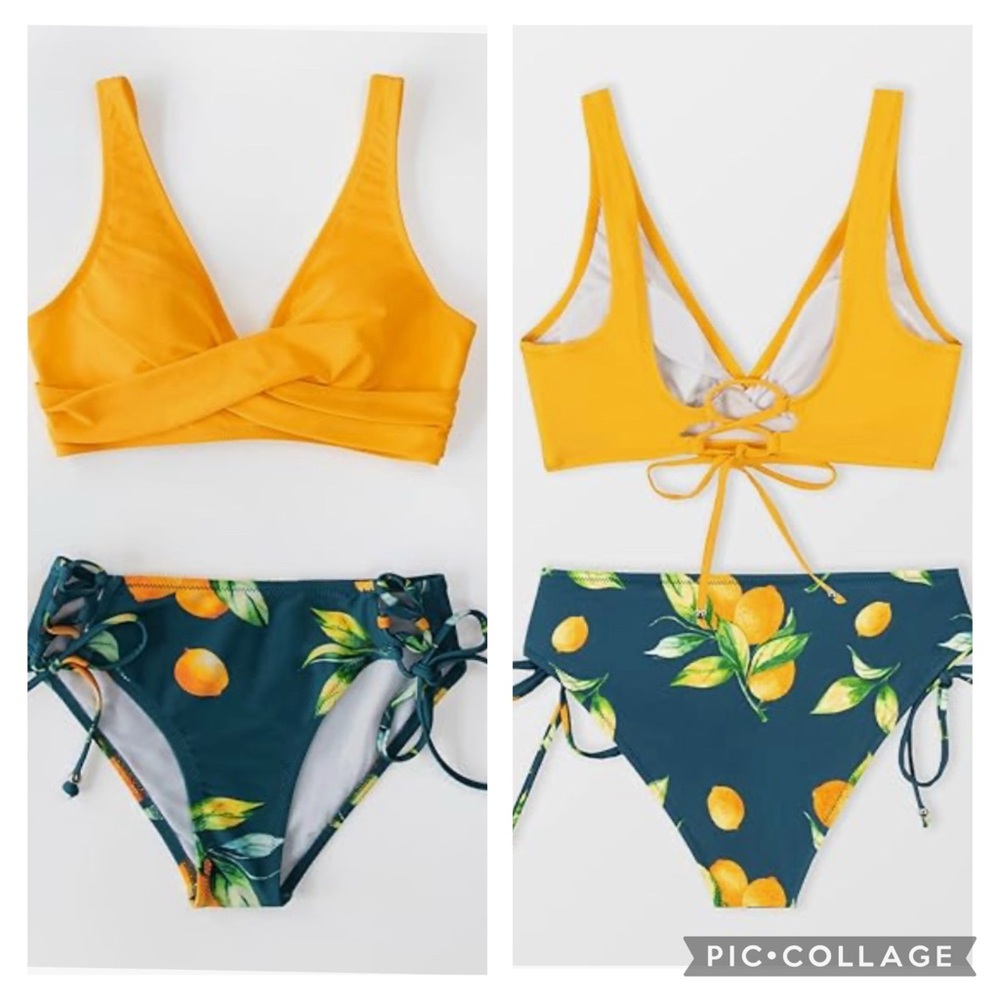 Cupshe Criss-Cross Self-Tie Top & Lace-Up Bottom Bikini